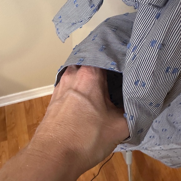 BCBG MaxAzria Cadence Off The Shoulder Cotton Shift Dress Blue NWT - Picture 4 of 5